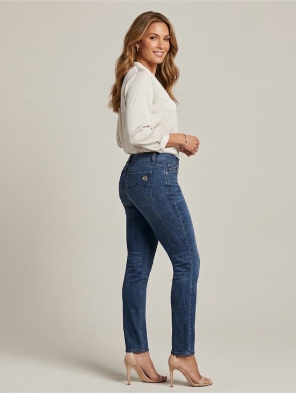 Michael Kors Mid Blue Skinny Jeans - Picture 1 of 9
